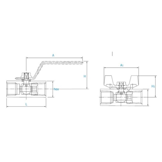 DK-LOK BRASS 2-Way Ball Valve (1" Tube Fitting) V81E Series