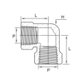 DK-LOK SS316 Elbow (Female NPT both ends) GL-10K Series