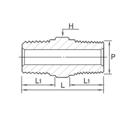 DK-LOK SS316 Hex Nipple (Male NPT both ends) GNH-10K Series