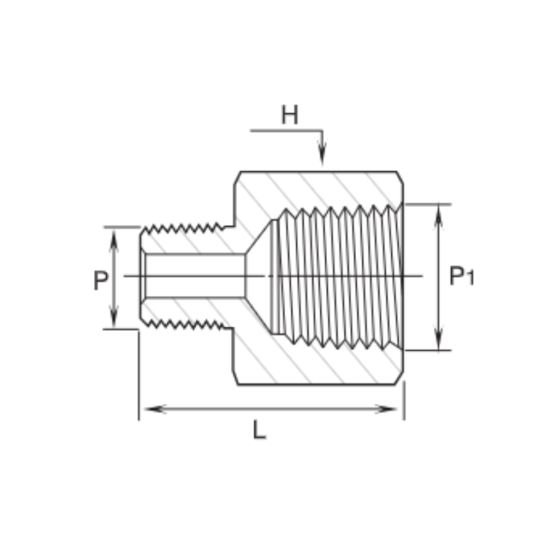 DK-LOK SS316 Reducing Adapter (Male NPT to larger female NPT) GABMF-10K Series