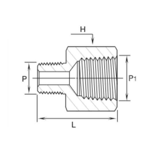 DK-LOK SS316 Reducing Adapter (Male NPT to reduced female NPT) GAMF-10K Series