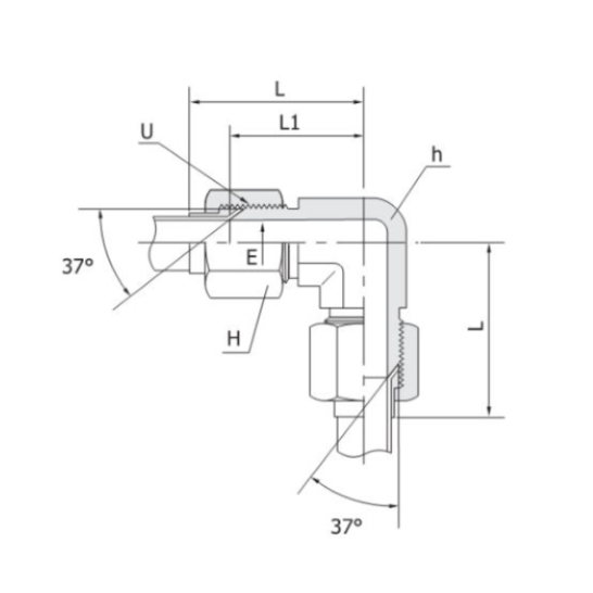 DK-LOK BRASS Union Elbow (Tube to Tube) KL Series