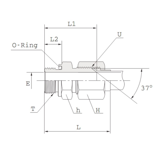DK-LOK SS316 O-Seal Male Connector (Tube to Straight Thread) KMC-GO Series