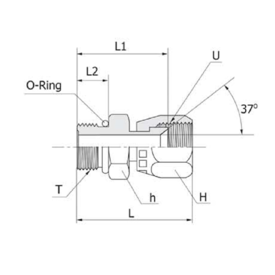 DK-LOK BRASS Swivel UNF Male Connector (Swivel Fittings) KSMCS-U Series