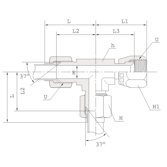 DK-LOK BRASS Swivel Run Tee (Swivel Fittings) KSRT Series