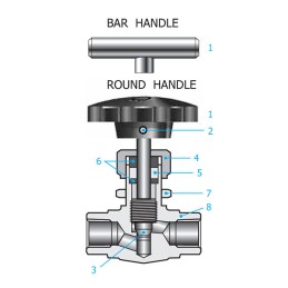 DK-LOK BRASS Needle Valves 8mm Tube x 8mm Tube