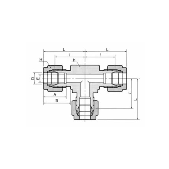 DK-LOK BRASS Union Tee DT Series