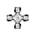 DK-LOK BRASS Union Cross DX Metric Series