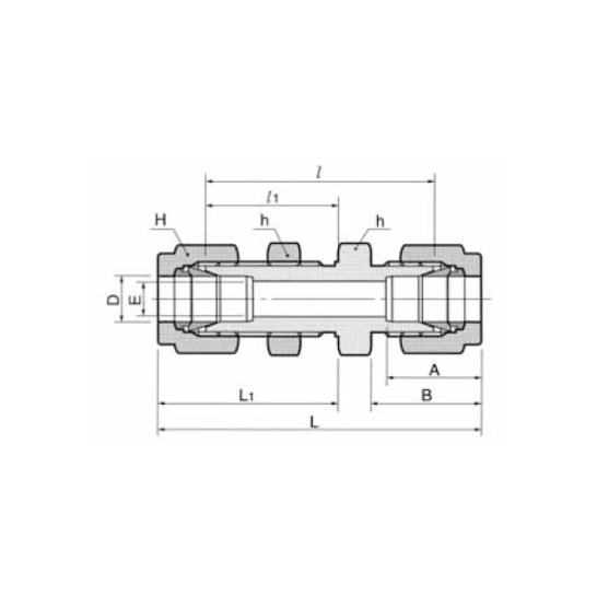 DK-LOK SS316 Bulkhead Union DUB Metric Series