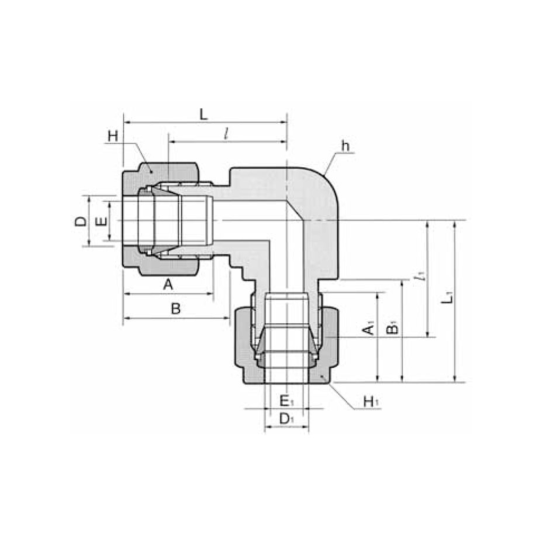DK-LOK SS316 Reducing Union Elbow DLR Metric Series
