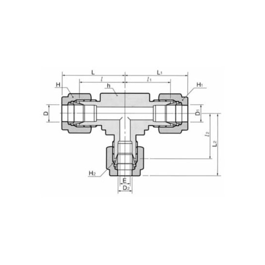 DK-LOK BRASS Reducing Union Tee DTR Series