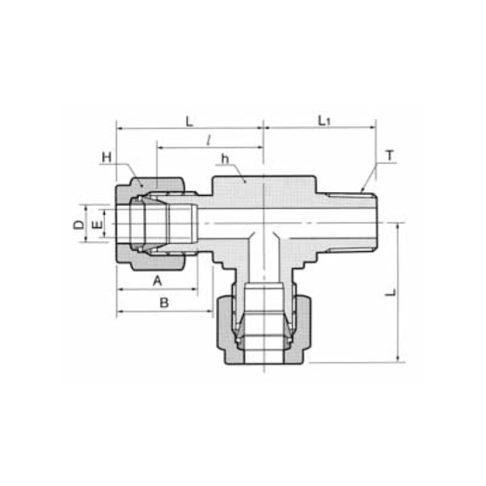 DK-LOK BRASS Male Run Tee DTRM-N Metric Series