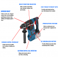 BOSCH GBH 18V-26 with GDE 18V-16 Cordless Rotary Hammer Sds-Plus with Dust Extractor System.