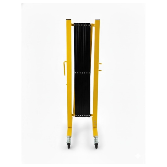 Steel Expandable Safety Barrier with Brakes on Wheels 3.5M (Yellow/Black)