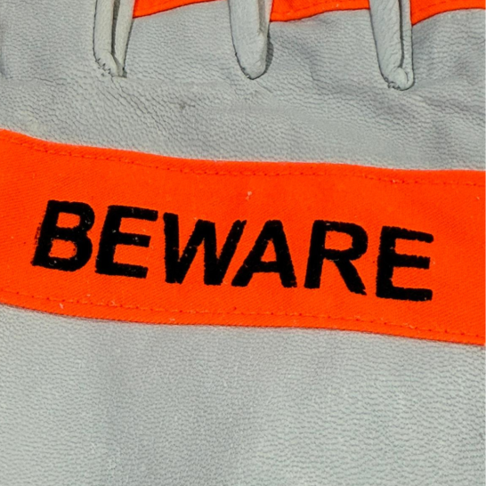 NICHIYO Argon Glove with Reflective Welding Safety BEWARE- Per Pair