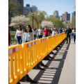 Traffic Crowd Barrier. 2m x 1m. Interlocking Barricade. Yellow with red & white sticker