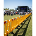 Traffic Crowd Barrier. 2m x 1m. Interlocking Barricade. Yellow with red & white sticker