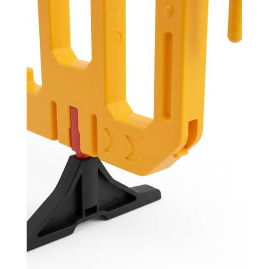 Traffic Crowd Barrier. 2m x 1m. Interlocking Barricade. Yellow with red & white sticker