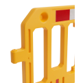 Traffic Crowd Barrier. 2m x 1m. Interlocking Barricade. Yellow with red & white sticker
