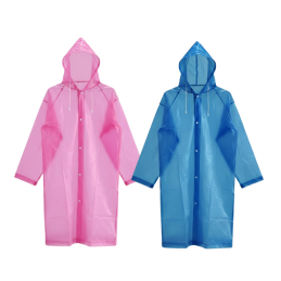 Eva Reusable Raincoat. Pink and Blue