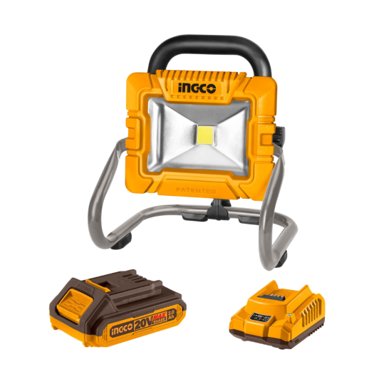 INGCO 20V CWLI20258 Cordless Work Lamp Set Or Bare Unit. Portable Work Light With 1800 Lumens