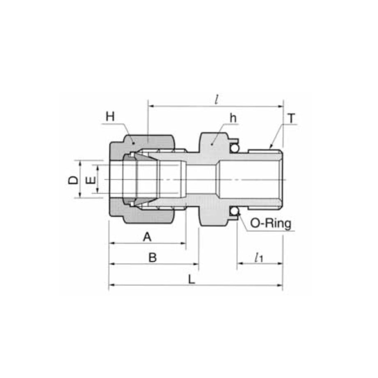 DK-LOK SS316 O-Seal Straight Thread Connector DMC-UO Series