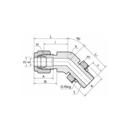 DK-LOK SS316 Positionable 45° SAE Male Elbow DLBS-UP Series