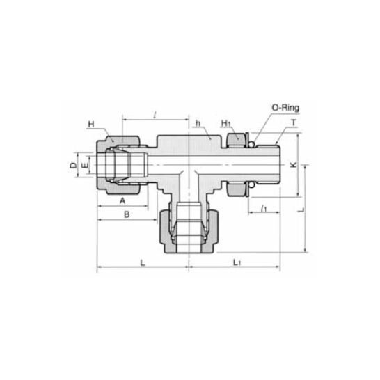 DK-LOK SS316 Positionable SAE Male Run Tee DTRS-UP Series