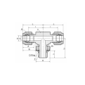 DK-LOK SS316 Positionable SAE Male Branch Tee DTBS-UP Series