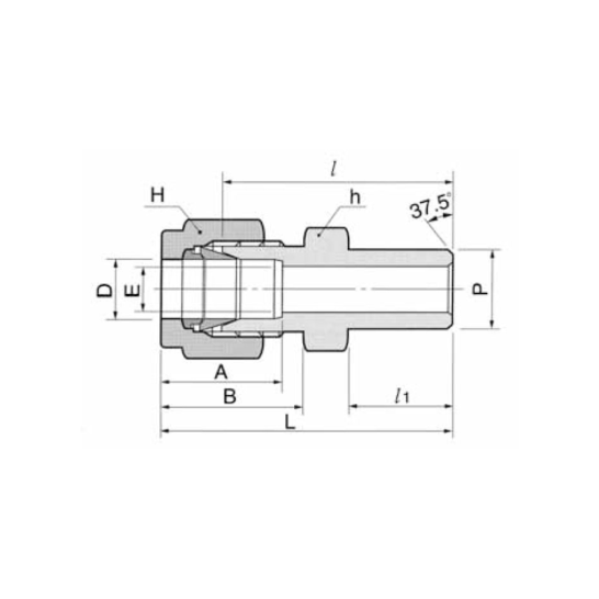 DK-LOK Carbon Steel Male Pipe Weld Connector DCW Metric Series