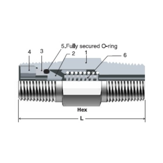 DK-LOK SS316 One-Piece Check Valve (1/4" ISO MALE TAPERED 10PSI) VP33A Series