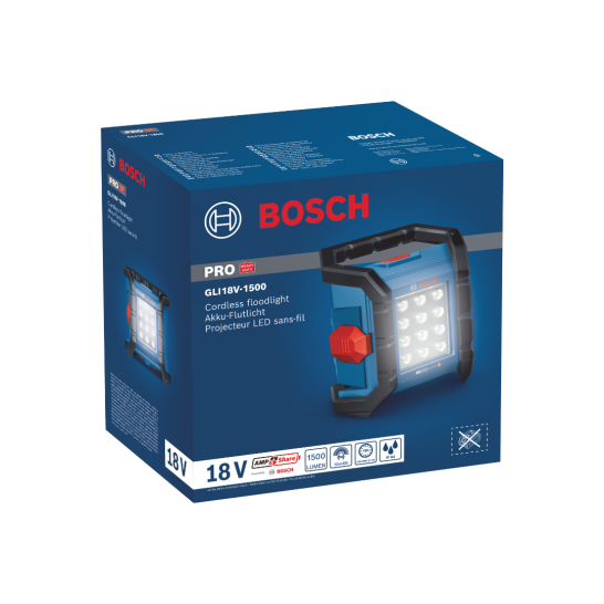 BOSCH GLI 18V-1500 Professional Cordless Work Lamp. Jobsite Light. 1500lumens. IP64. Flood Light