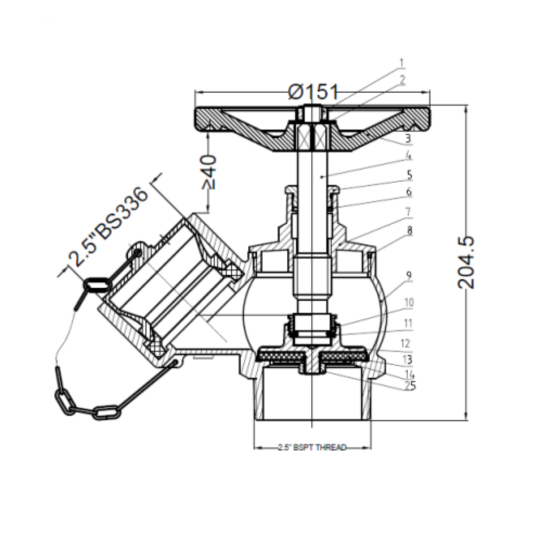 Fire Landing Valve Oblique Type