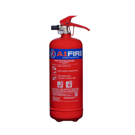 3kg ABC Powder Fire Extinguisher c/w Wall Bracket | Fire Rating 13A 70B | SS EN3-7, SS EN3-8 PSB approved