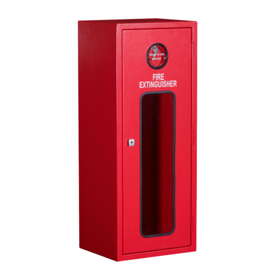 Red Steel Fire Extinguisher Cabinet 4kg-6kg | Key Lock | 280mm x 204mm x 580mm