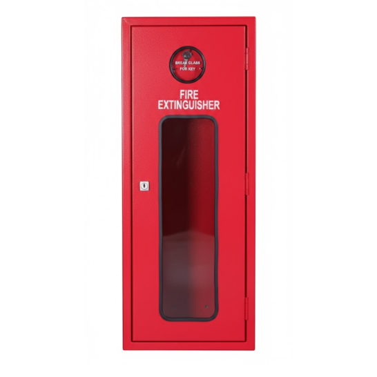 Red Steel Fire Extinguisher Cabinet 4kg-6kg | Key Lock | 280mm x 204mm x 580mm