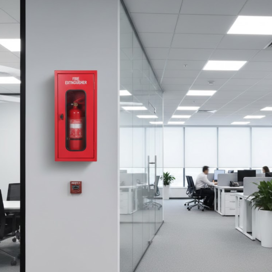 Red Steel Fire Extinguisher Cabinet 4-6kg | Key Less