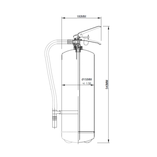 6kg ABC Powder Fire Extinguisher c/w Wall Bracket | Fire Rating 13A 70B | SS EN3-7, SS EN3-8 PSB approved