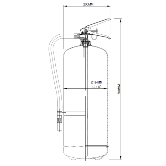 9kg ABC Powder Fire Extinguisher c/w Wall Bracket | Fire Rating 13A 70B | SS EN3-7, SS EN3-8 PSB approved