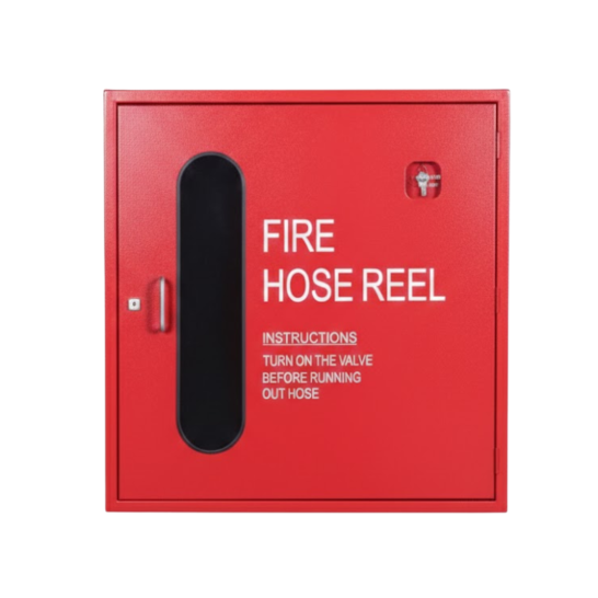 Red Steel Fire Hose Reel Cabinet | Key Lock | 800mm x 361mm x 800mm