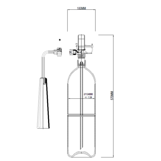 2kg CO2 Fire Extinguisher c/w Wall Bracket | Fire Rating 21B | SS EN3-7, SS EN3-9 PSB approved