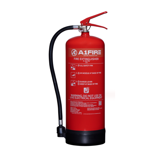 9Ltr Water Fire Extinguisher c/w Wall Bracket | Fire Rating 21A | SS EN3-7, SS EN3-8 PSB approved