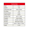 2kg CO2 Fire Extinguisher c/w Wall Bracket | Fire Rating 21B | SS EN3-7, SS EN3-9 PSB approved