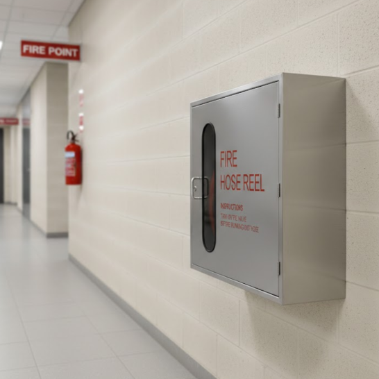 Stainless Steel Fire Hose Reel Cabinet | Keylock
