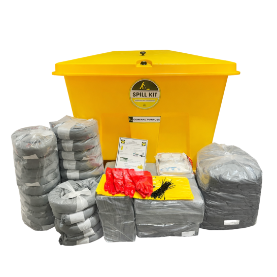 General Purpose Spill Kit 550ltr|Oil, Coolants, Solvents, Water-based Liquids, Diesel, Petrol, 2 Way Entry Forklift/ Pallet Jack
