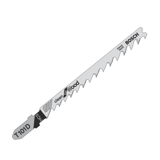 BOSCH T101D Clean for Wood Jigsaw Blade | HCS | ground teeth & taper ground | 5pcs/pack