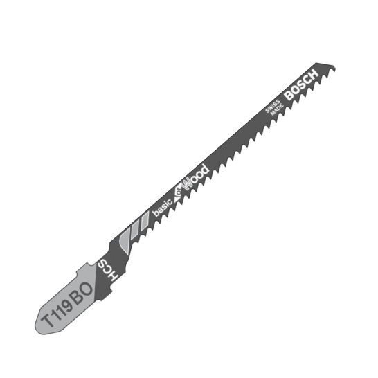 BOSCH T119BO Basic for Wood Jigsaw Blade | HCS | Wavy Set Milled | 5pcs/pack