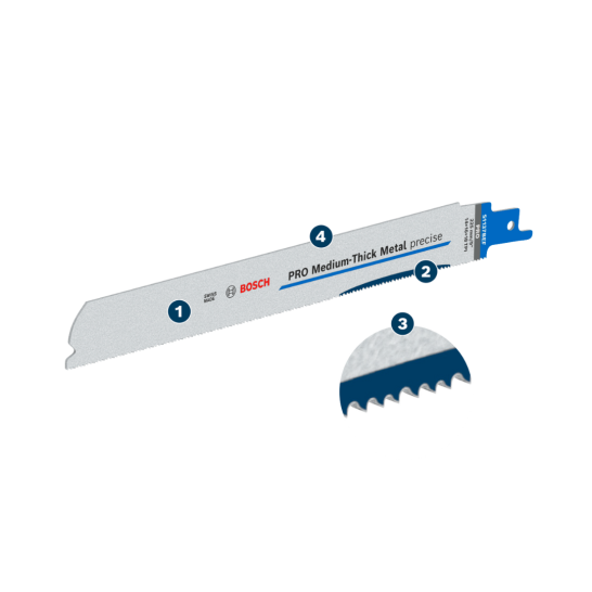 BOSCH S1137BEF Blade PRO Medium-Thick Metal Precise | BIM | 3x3 Tooth | 5pcs/pack | 225mm length