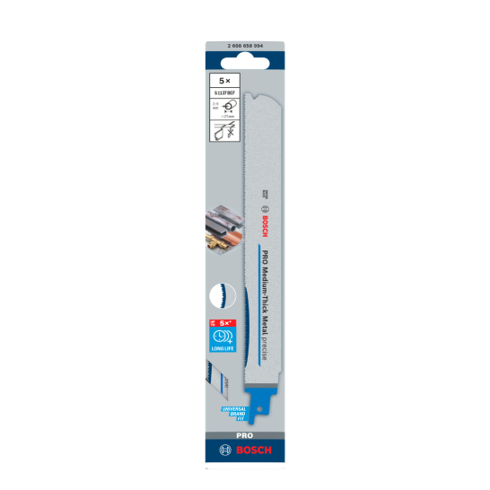 BOSCH S1137BEF Blade PRO Medium-Thick Metal Precise | BIM | 3x3 Tooth | 5pcs/pack | 225mm length