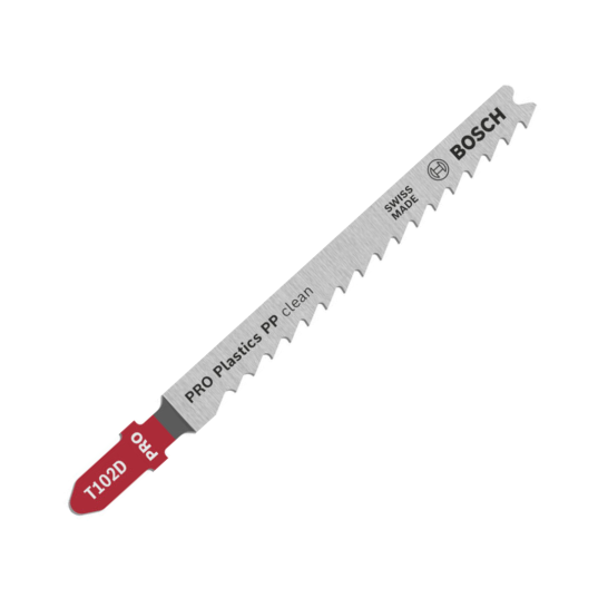 BOSCH T102D Jigsaw Blade PRO Plastics PP Clean | HCS | ground teeth & taper ground | 5pcs/pack
